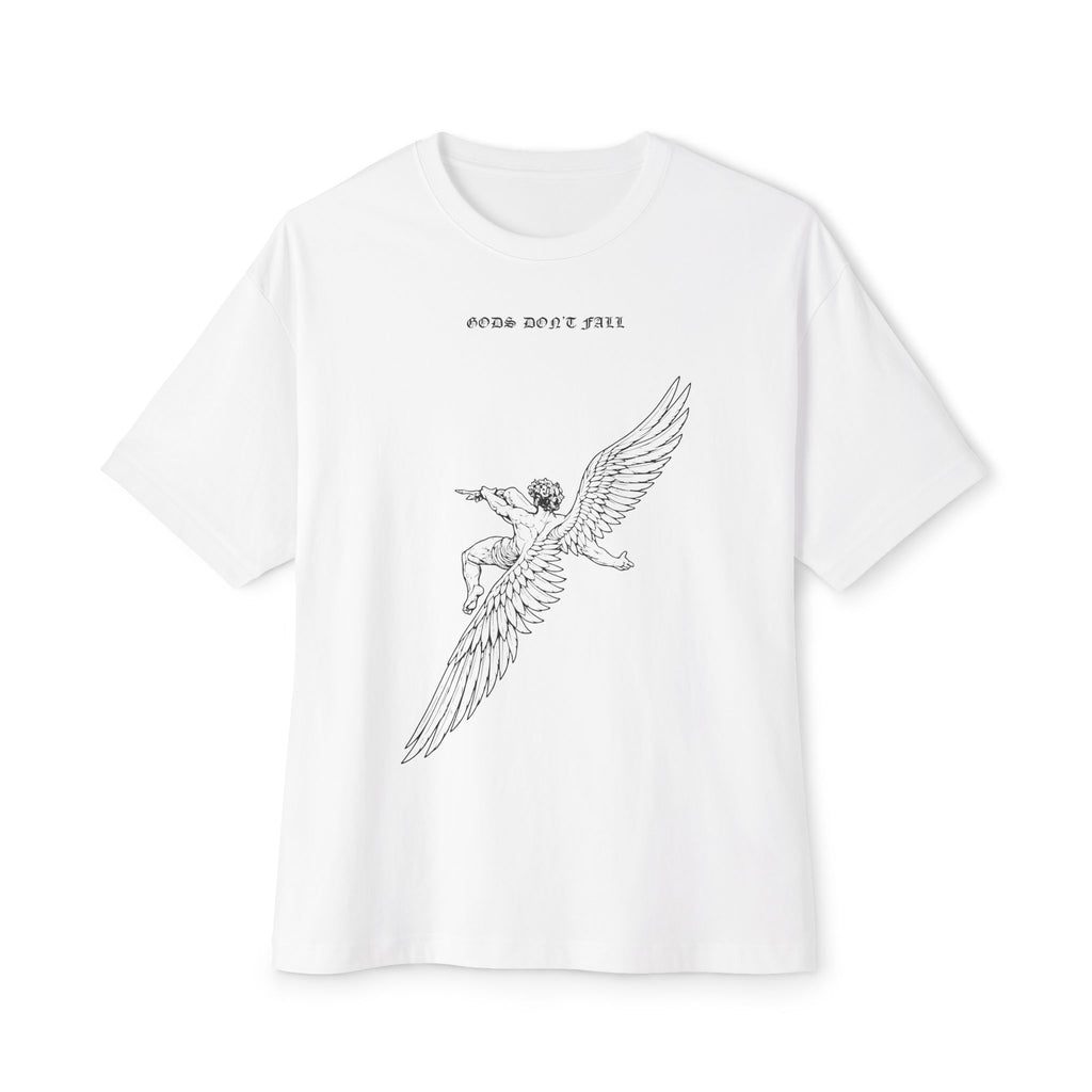 Boxy Tee — Minimal Angel Line Art "Bring Me To Life" Graphic
